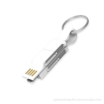 Yijiashishang 3 in 1 Keychain Cable 2A Usb Fast Charging Cable 4 in 1 Charger Cable